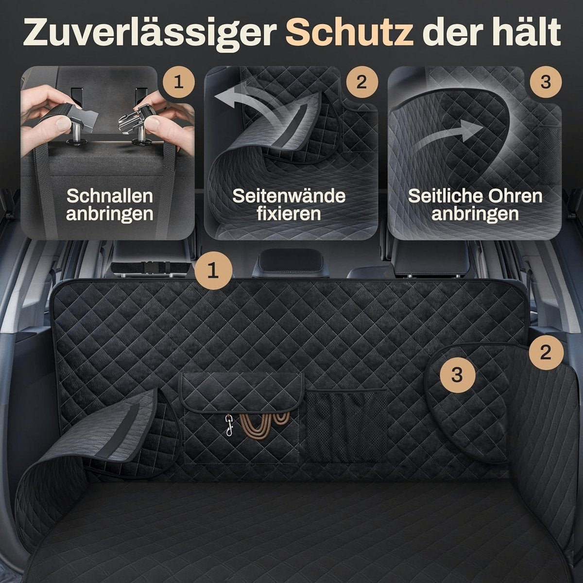 Car Trunk Pet Mat with Storage