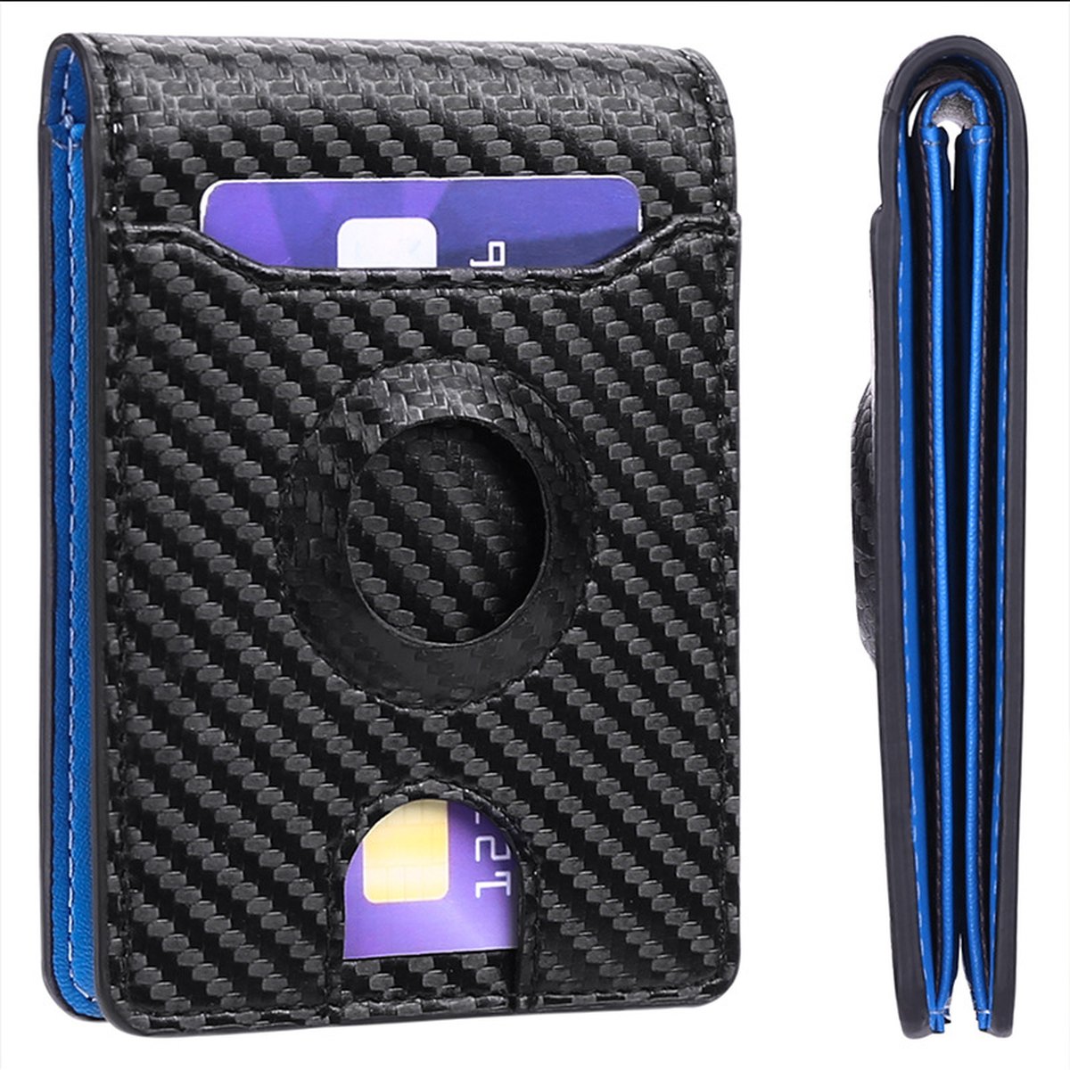 Carbon Fiber Leather Wallet Tracker