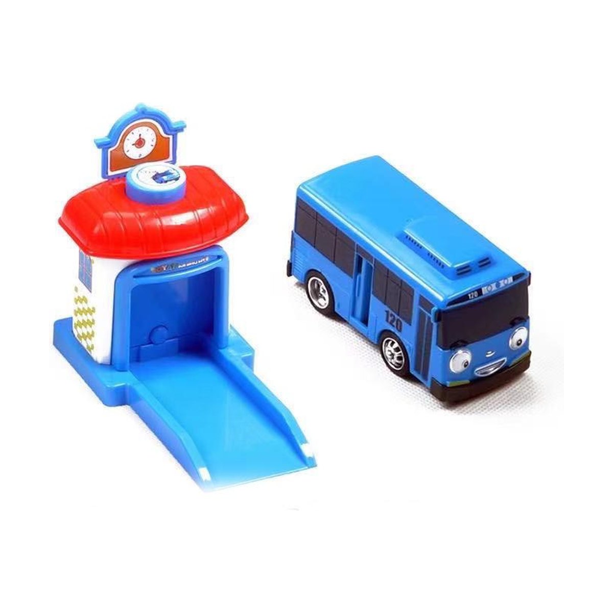 Cartoon Little Bus Pull Back Ejection Toy