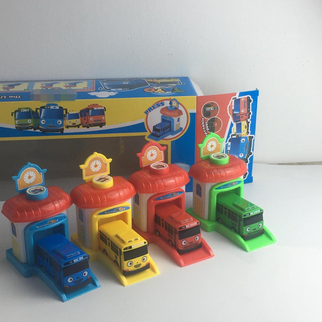Cartoon Little Bus Pull Back Ejection Toy