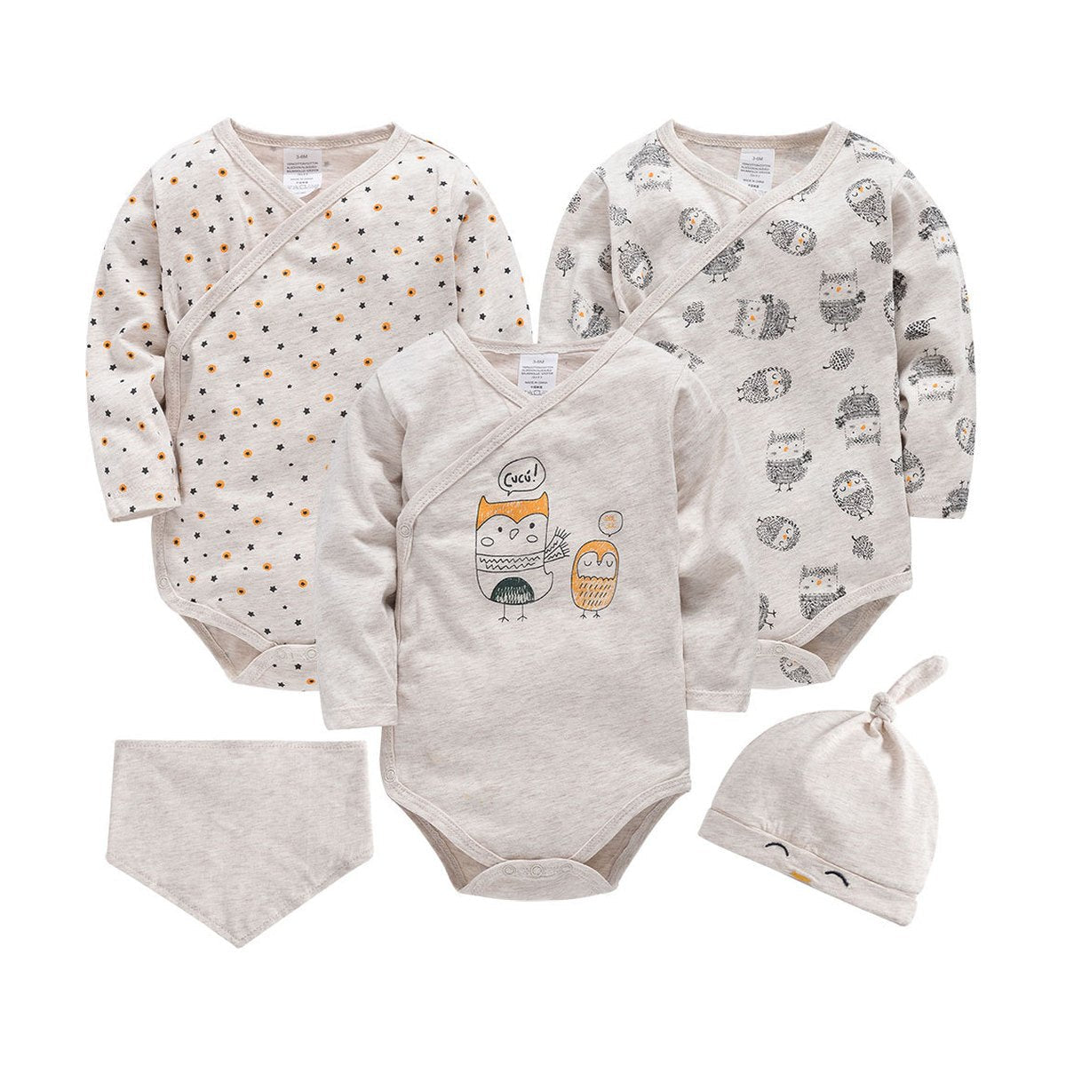 Cartoon Long Sleeve Newborn Baby Bodysuit