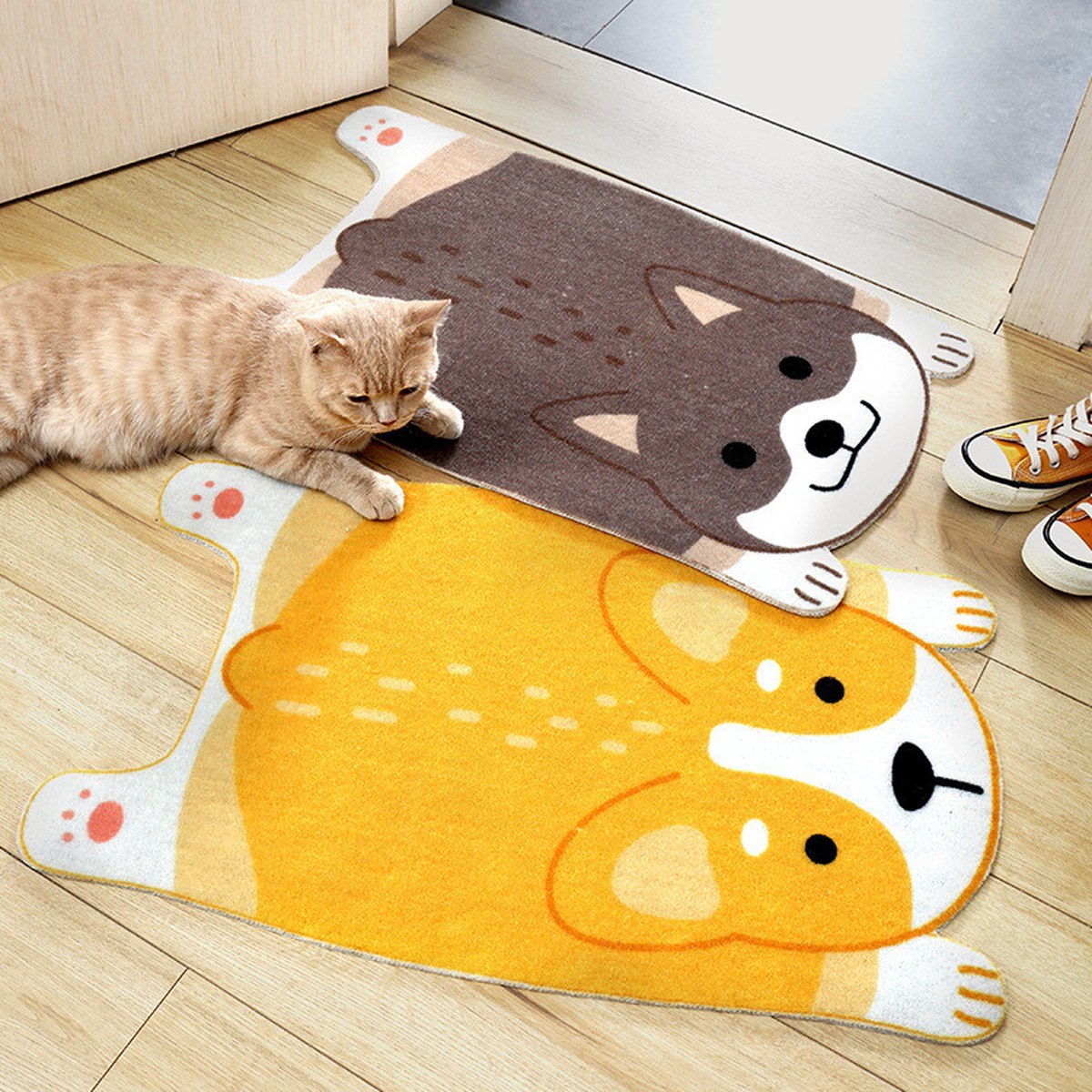 Cartoon Shiba Inu Corgi Doormat