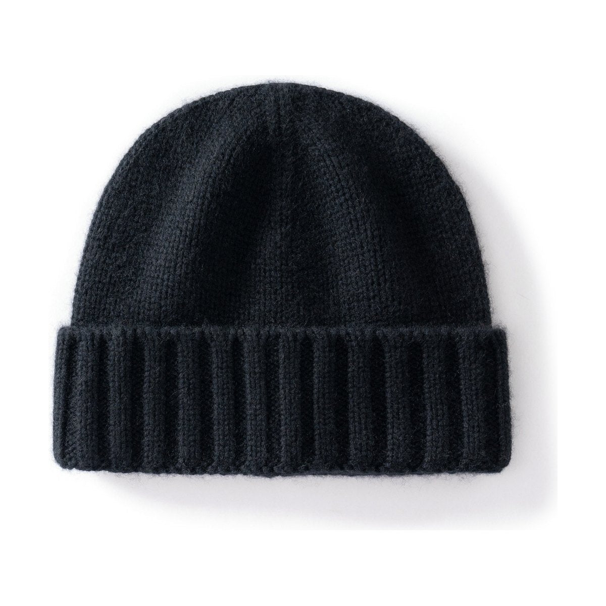 Cashmere Beanie Hat Thick Stripes Knitted Flanging