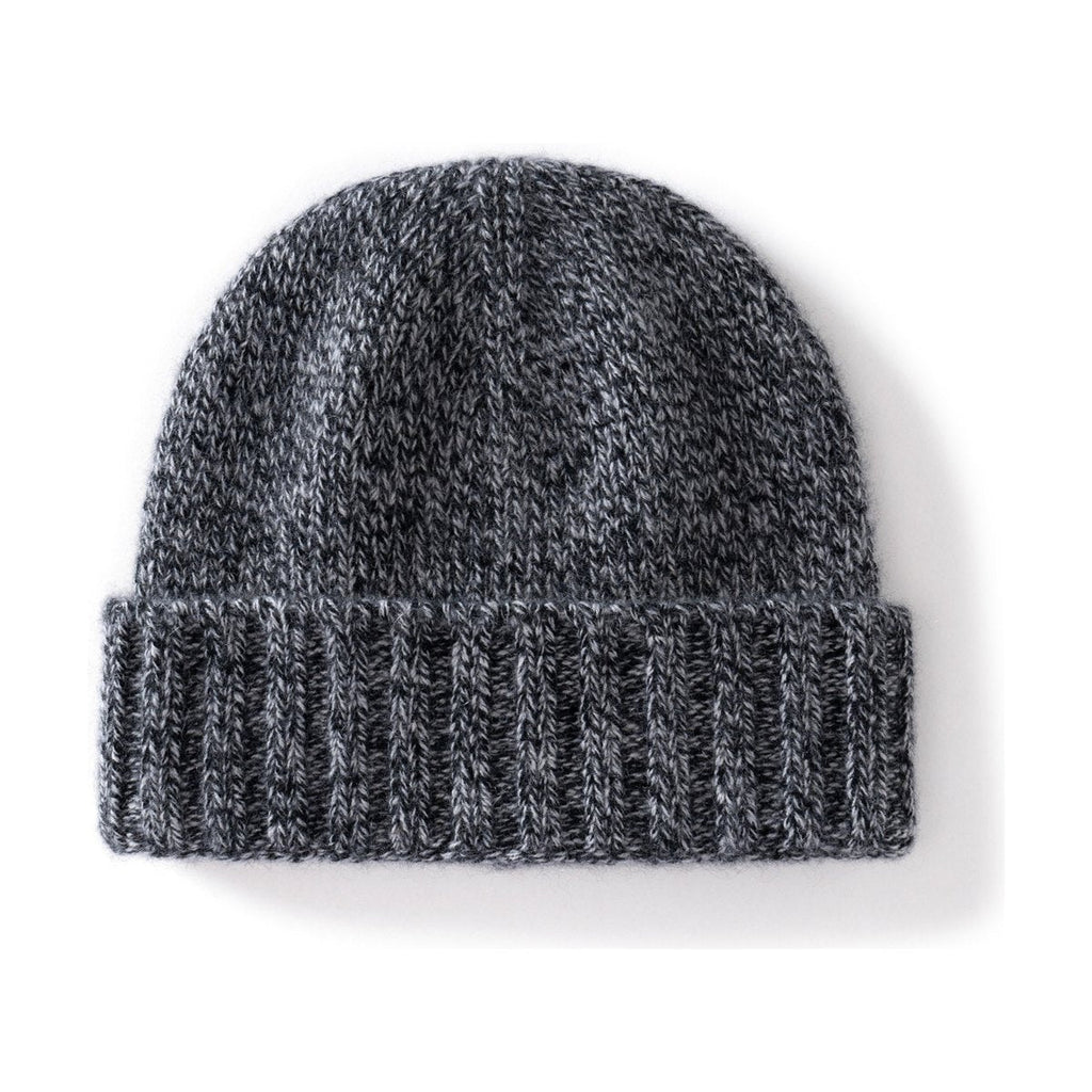 Cashmere Beanie Hat Thick Stripes Knitted Flanging