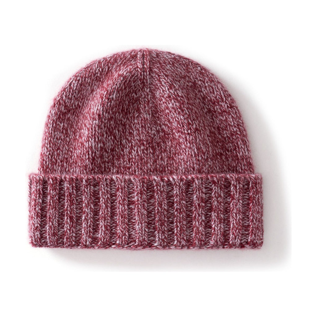 Cashmere Beanie Hat Thick Stripes Knitted Flanging