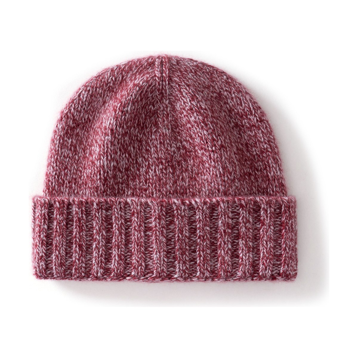 Cashmere Beanie Hat Thick Stripes Knitted Flanging