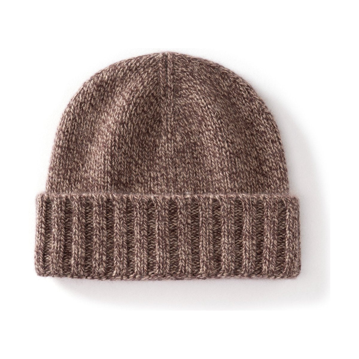 Cashmere Beanie Hat Thick Stripes Knitted Flanging