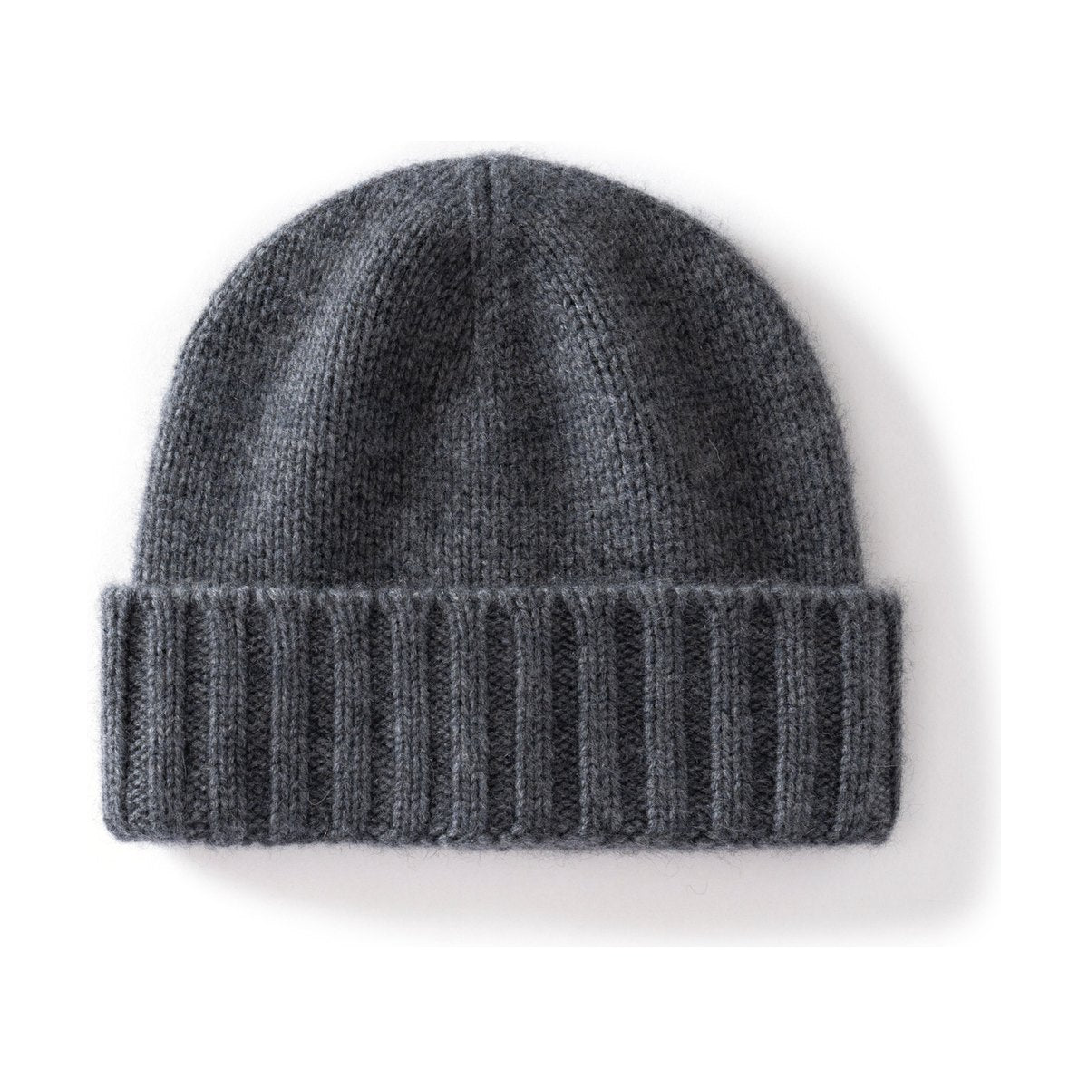 Cashmere Beanie Hat Thick Stripes Knitted Flanging