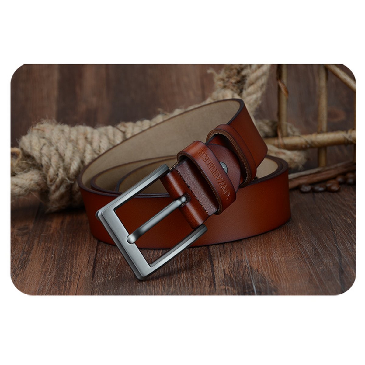 Casual Leather Belt Business Pin Buckle Cf001