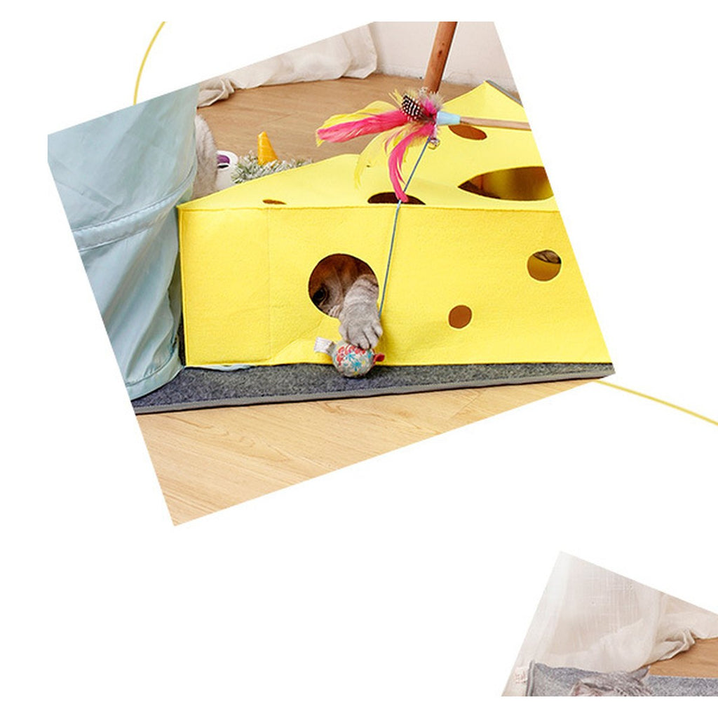 Cat Supplies Cheese Folding Tunnel Nest