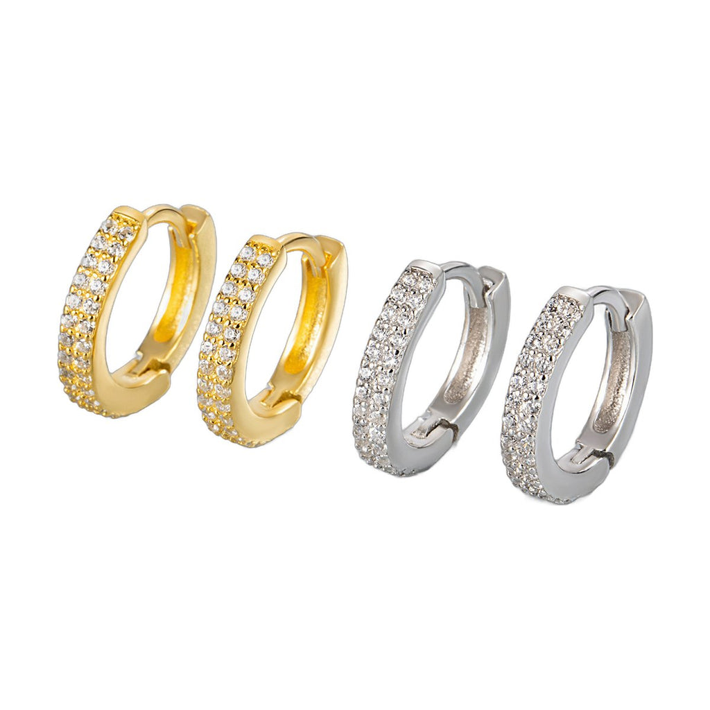 Cathy Paved Hoop Earrings