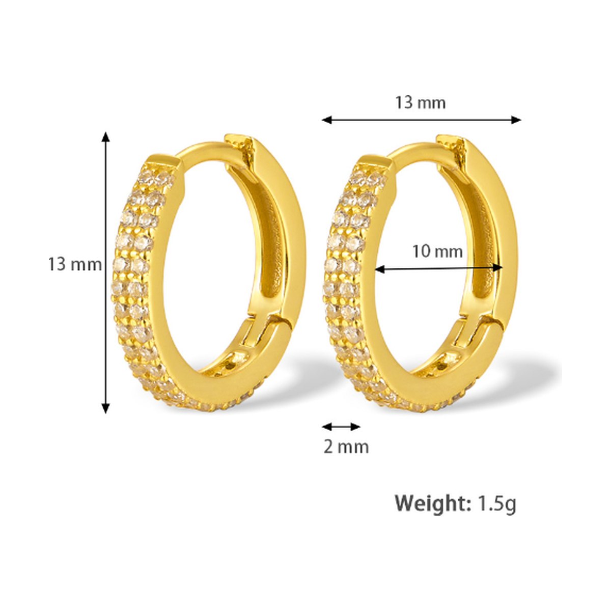 Cathy Paved Hoop Earrings