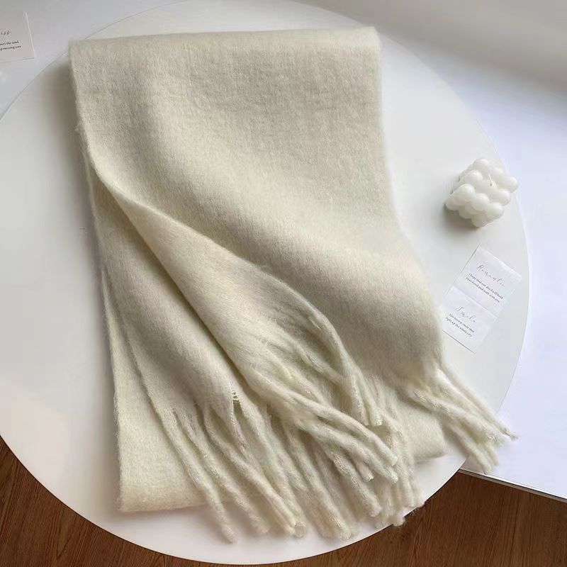 Thick Mohair Fluffy Scarf Warm Plush