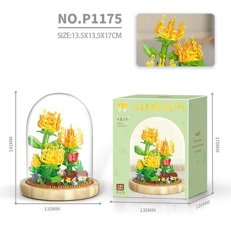 Building Blocks Bouquet Rose Sunflower Tiny Particles