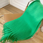 Thick Mohair Fluffy Scarf Warm Plush