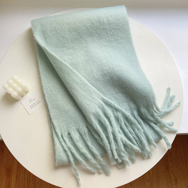Thick Mohair Fluffy Scarf Warm Plush