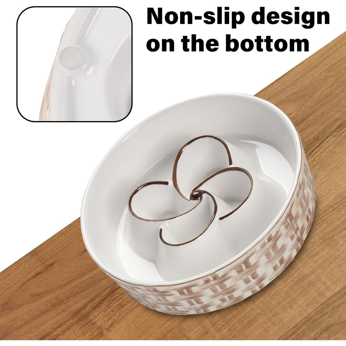 Ceramic Slow Feeder Dog Bowl