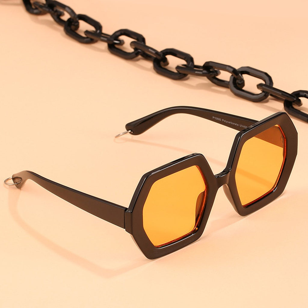 Chain Sunglasses Exaggerated Octagonal
