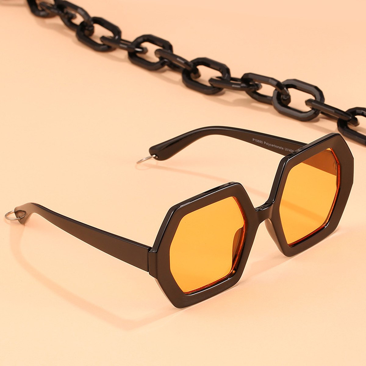 Chain Sunglasses Exaggerated Octagonal