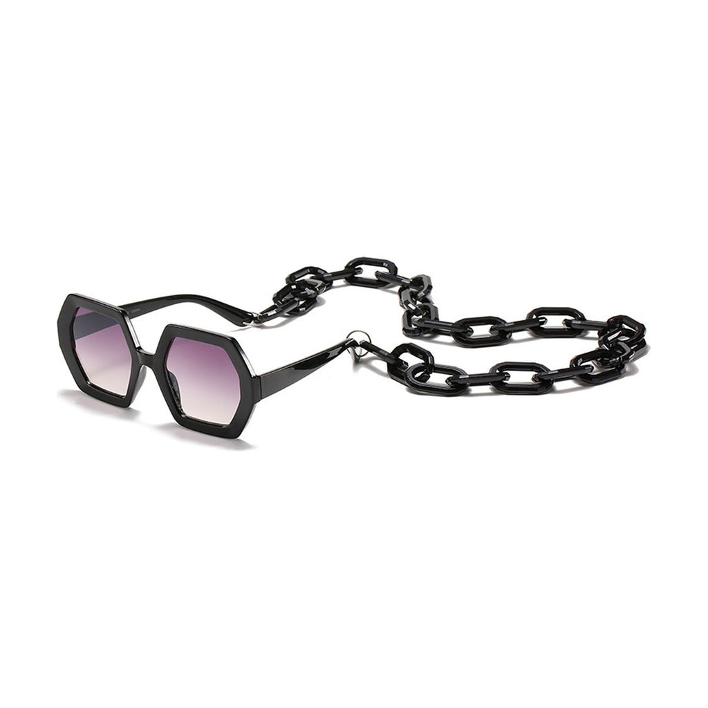 Chain Sunglasses Exaggerated Octagonal