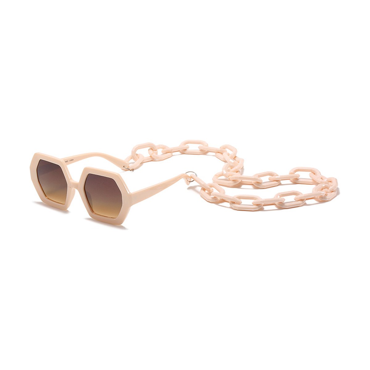 Chain Sunglasses Exaggerated Octagonal