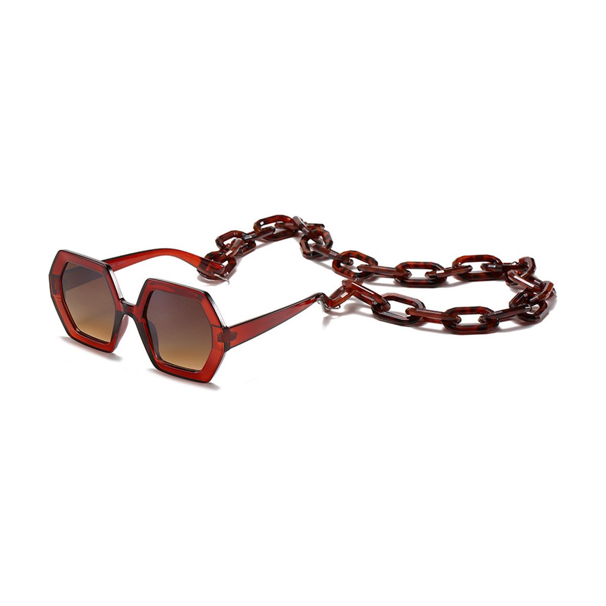 Chain Sunglasses Exaggerated Octagonal