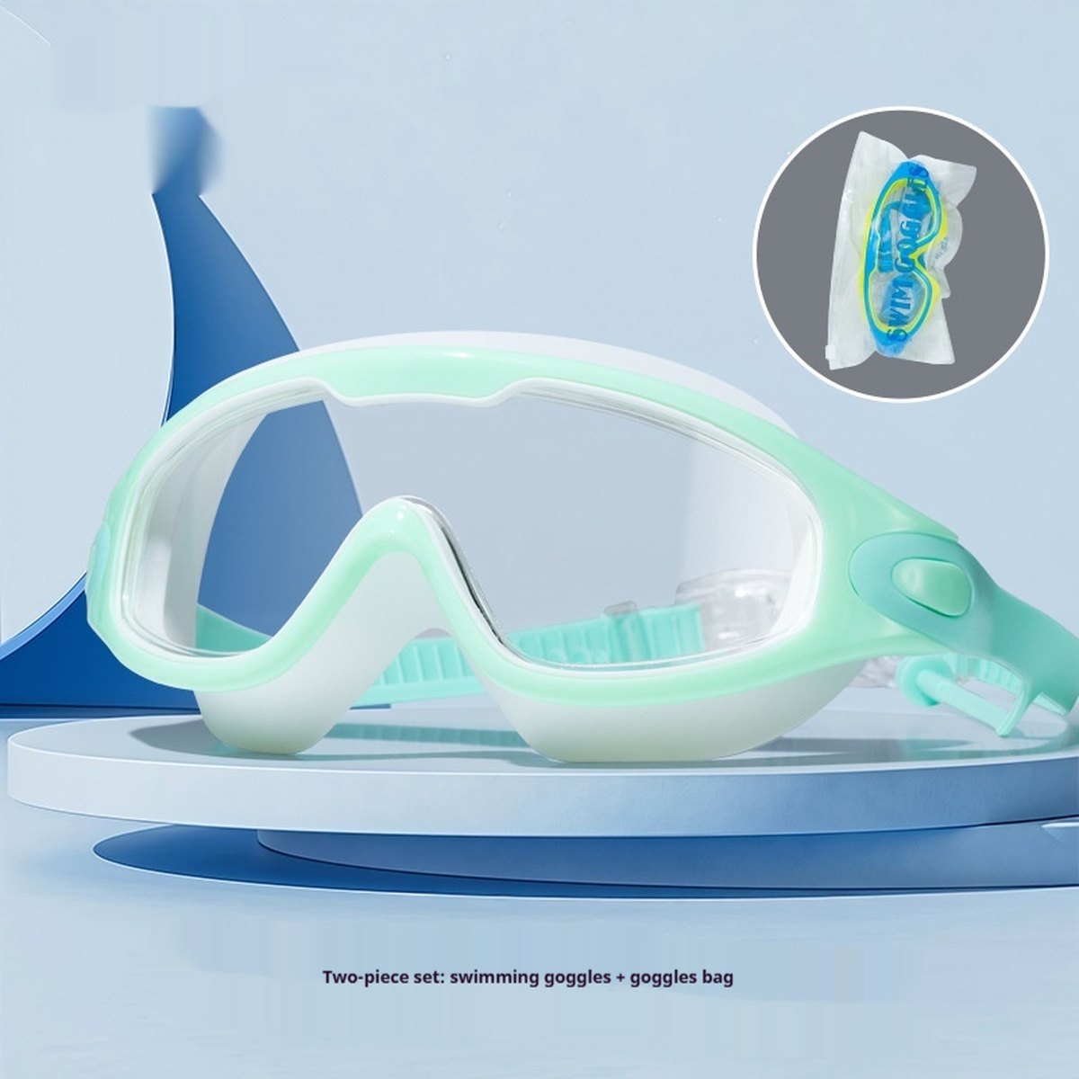 Childrens High-definition Waterproof Anti-fog One-piece Swim Goggles