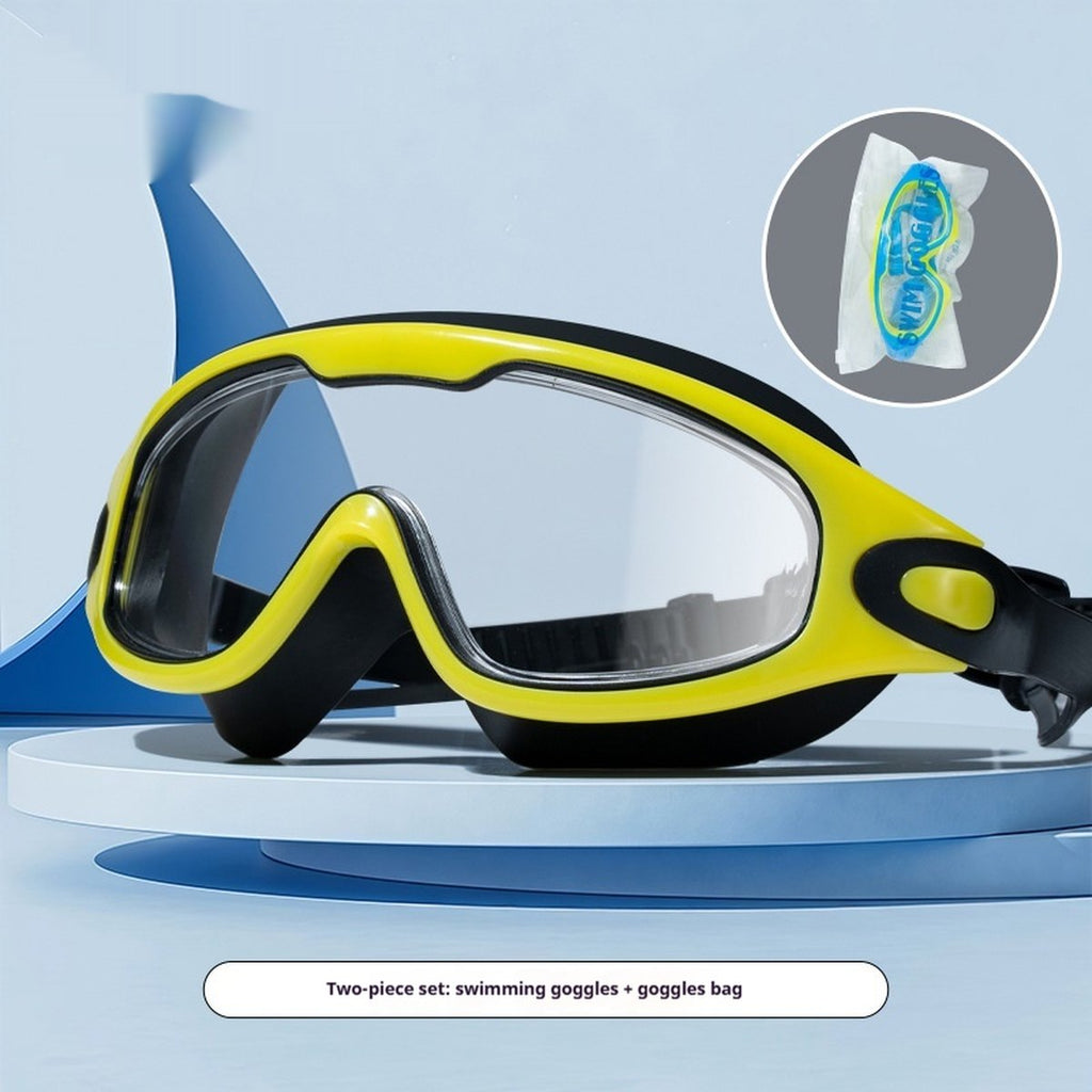Childrens High-definition Waterproof Anti-fog One-piece Swim Goggles