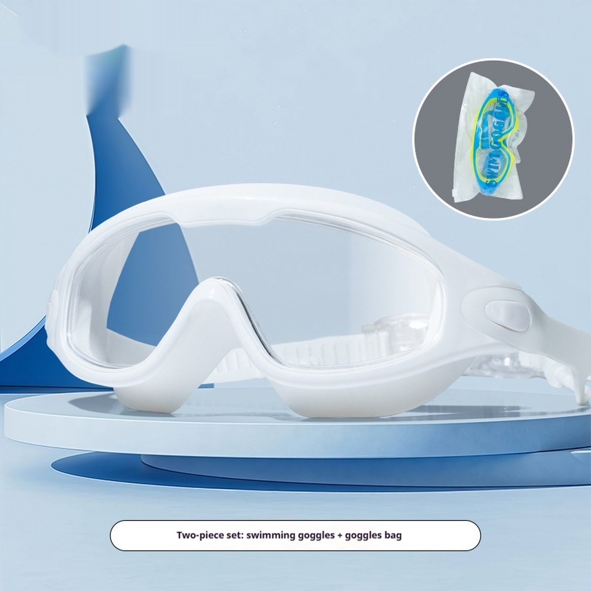 Childrens High-definition Waterproof Anti-fog One-piece Swim Goggles