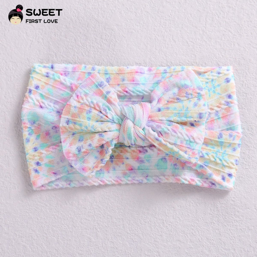 Children's Wide-brimmed Elastic Bow Baby Printed Headband