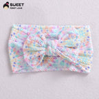 Children's Wide-brimmed Elastic Bow Baby Printed Headband