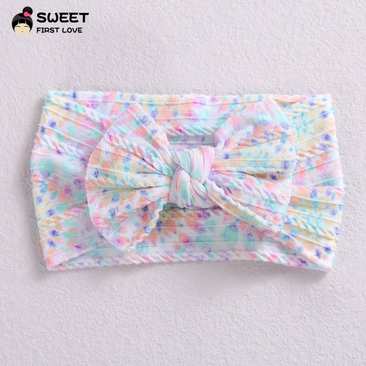 Children's Wide-brimmed Elastic Bow Baby Printed Headband