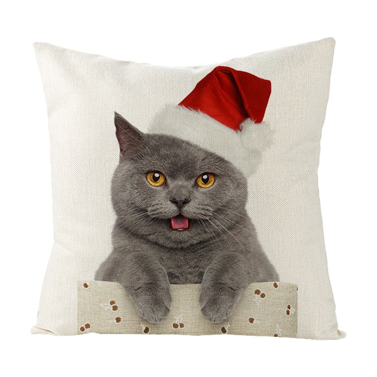 Christmas Cartoon Linen Cushion Cover