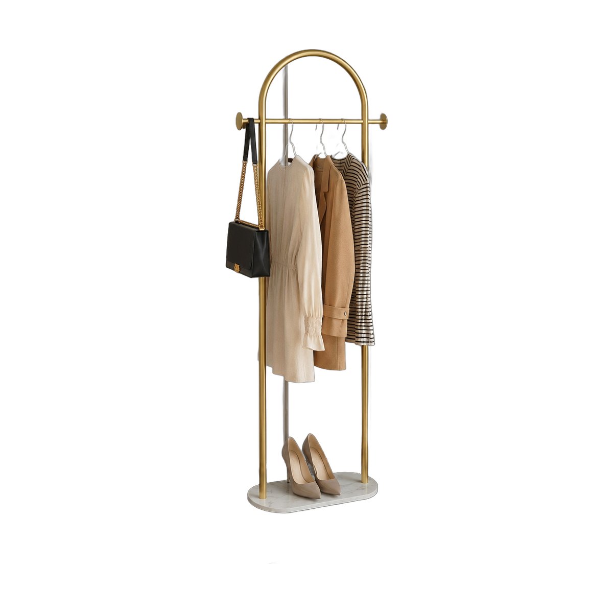 Clothing Rack Golden Metal Freestanding Heavy Duty