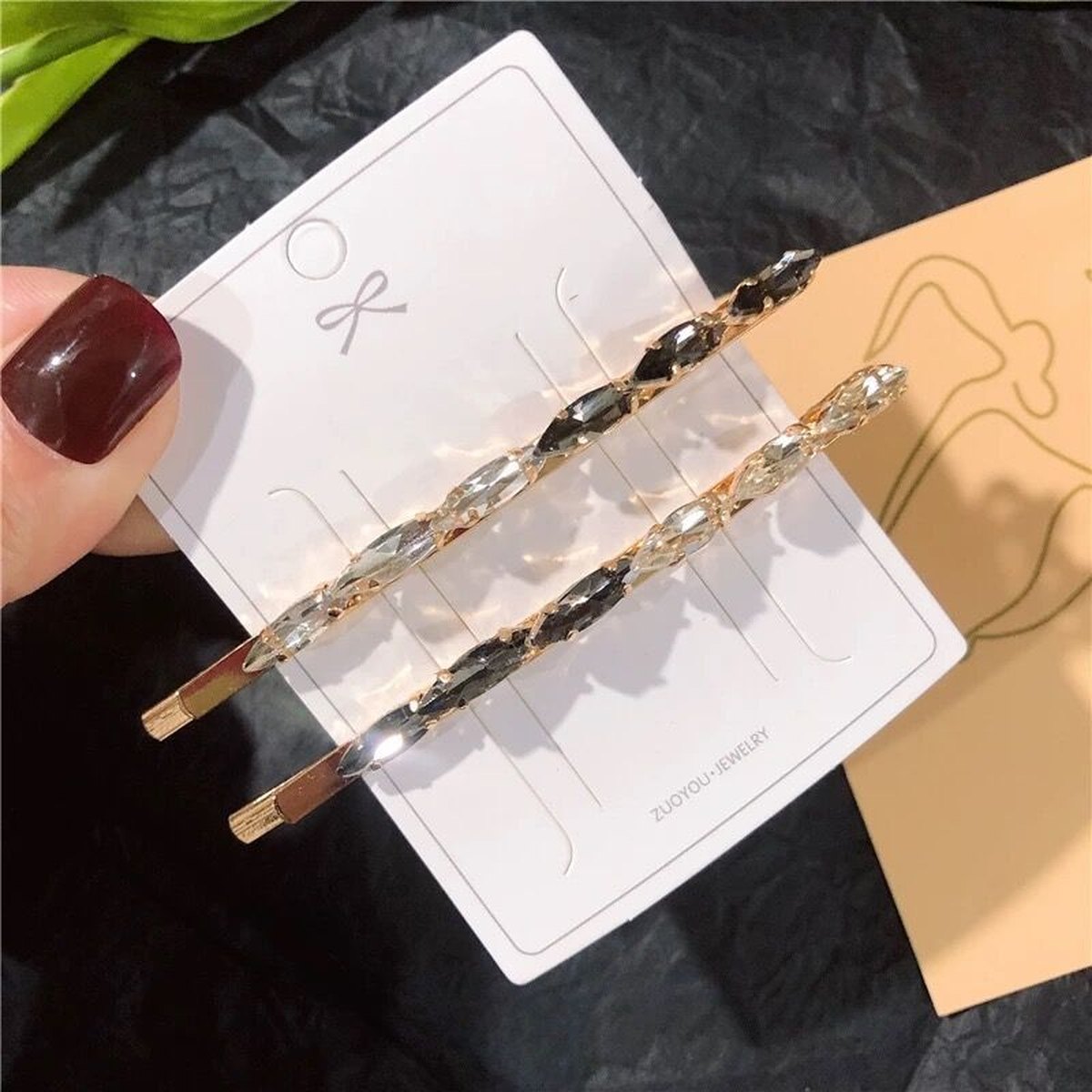 ' Color Crystal Hair Clips