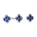 Colorful Jewelry Silver Set Natural Sapphire Ring