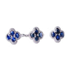 Colorful Jewelry Silver Set Natural Sapphire Ring