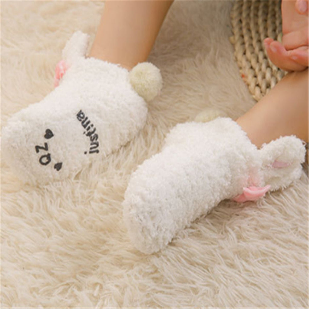 Coral Fleece Baby Socks Newborn Soft Rabbit