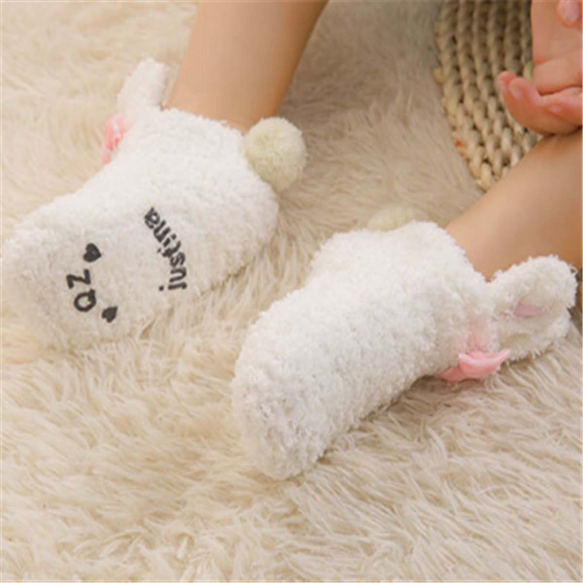 Coral Fleece Baby Socks Newborn Soft Rabbit