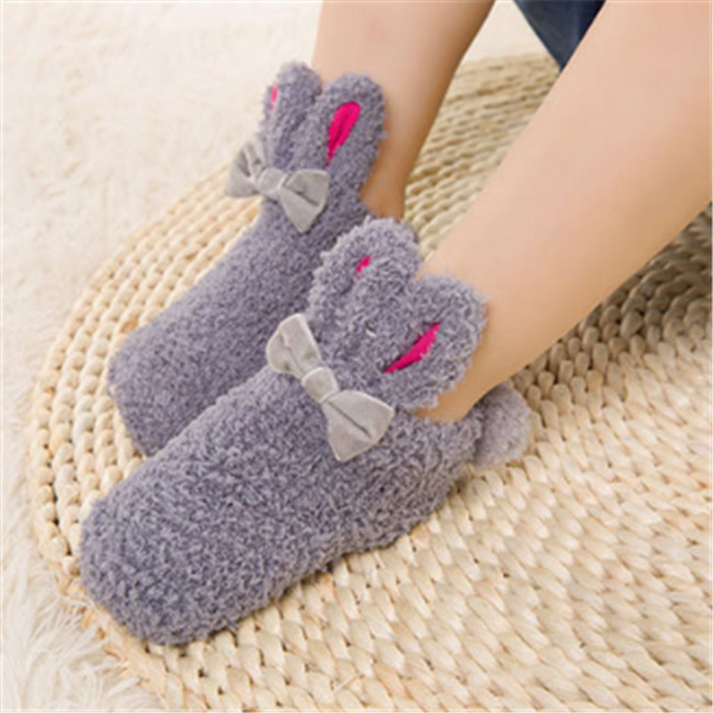 Coral Fleece Baby Socks Newborn Soft Rabbit