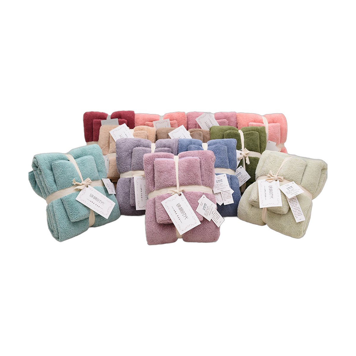 Coral Velvet Gift Towel Bath Set