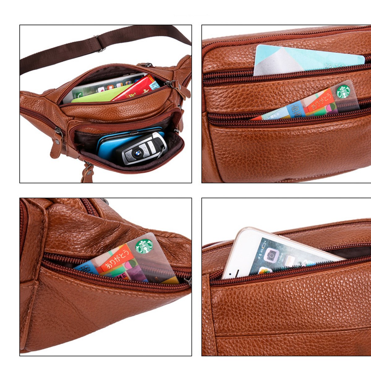 Cowhide Belt Bag Leather Shoulder Chest
