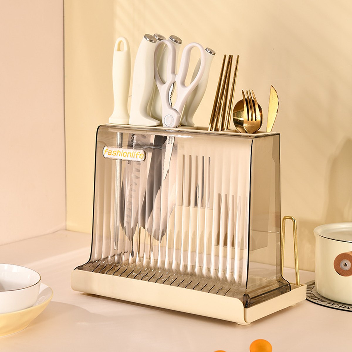 Cream Kitchen Storage Shelf