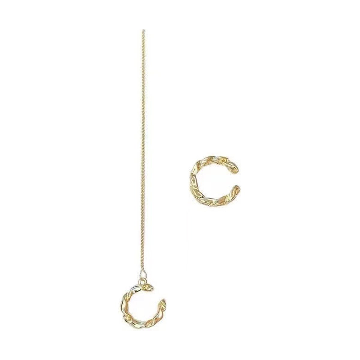Creative Asymmetric Ear Cuff Without Piercing