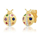 Creative Colorful Ladybug Stud Earrings