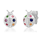 Creative Colorful Ladybug Stud Earrings