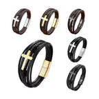 Cross Leather Bracelet