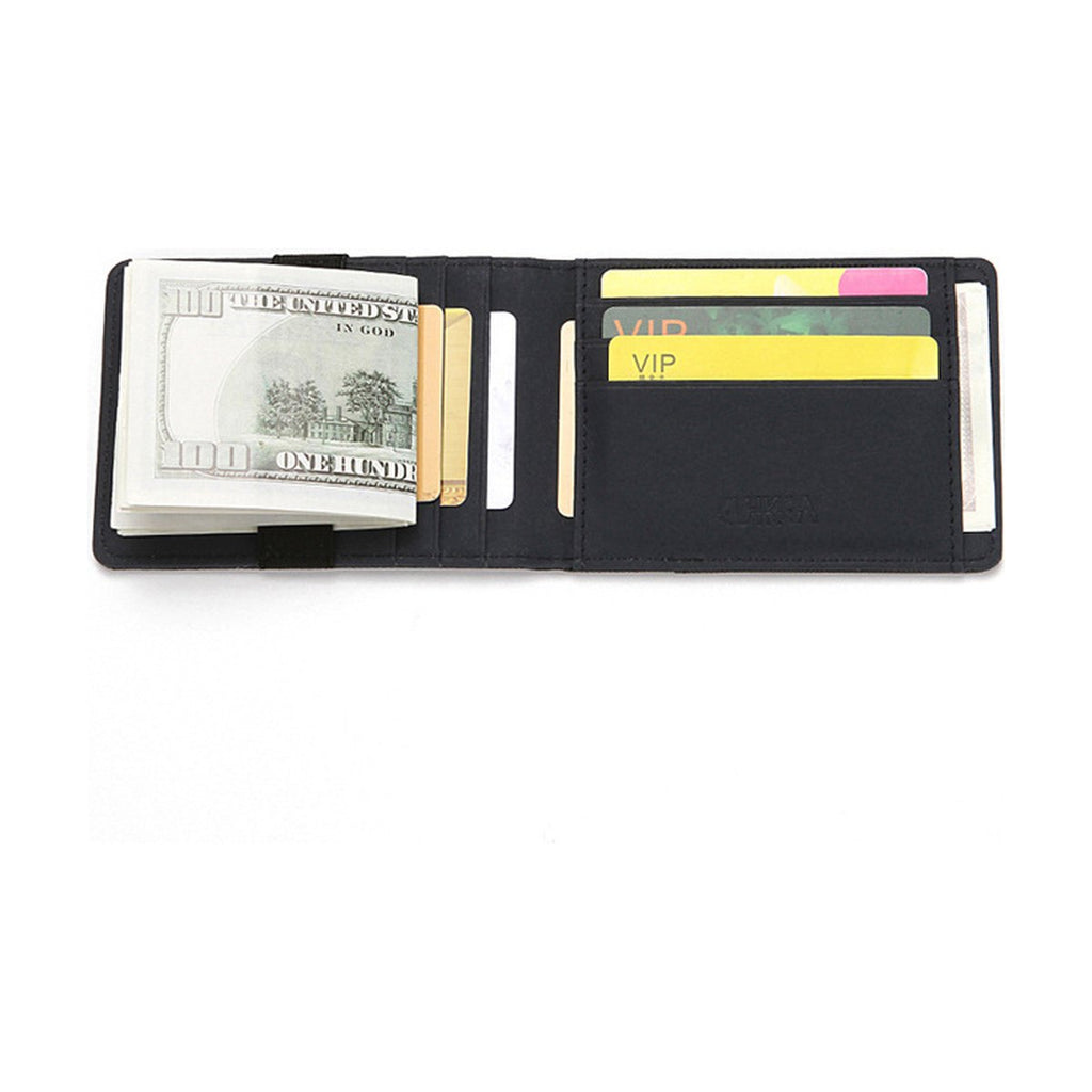 Cross Pattern PU Elastic Band Card Holder