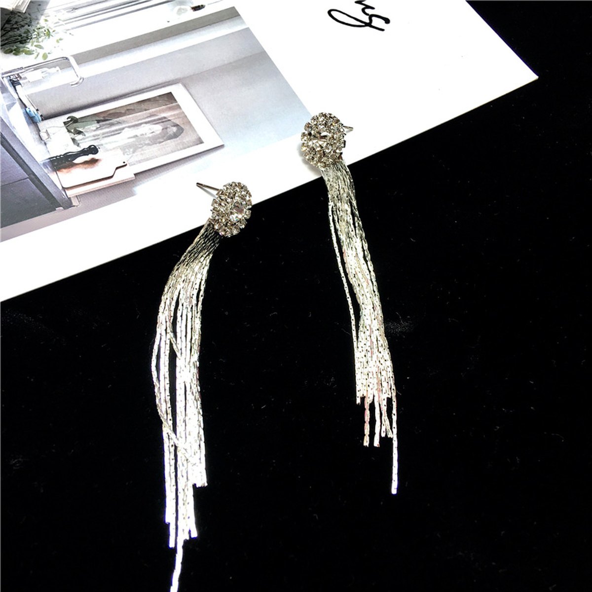 Crystal Tassel Earrings