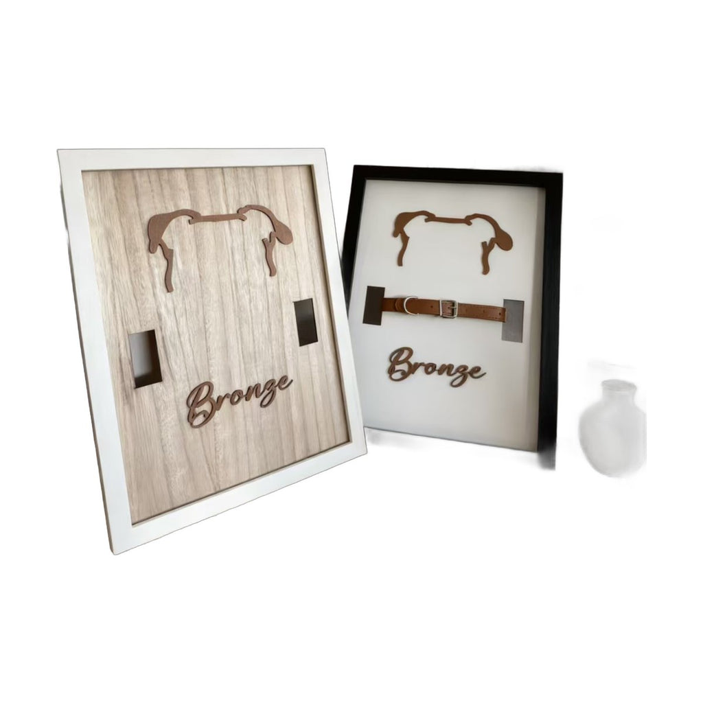 Custom Dog Memorial Collar Frame Wooden Silhouette
